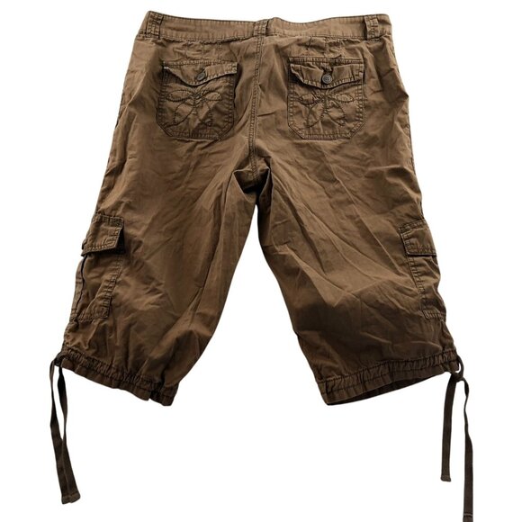 A New Approach A.N.A  Womens Cargo Capris Pants Size 14P Outdoors Tan Utility - Picture 2 of 14